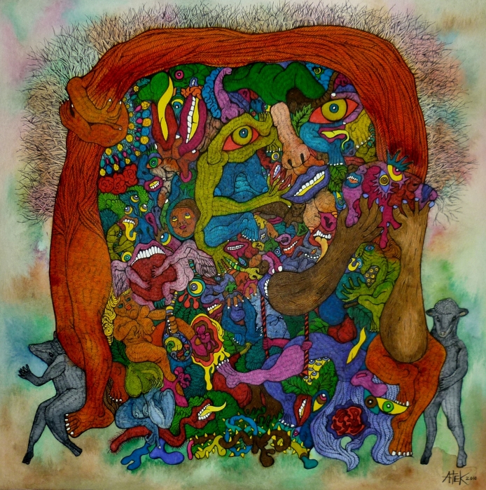 Pomme d'Happy 70x70cm 2010